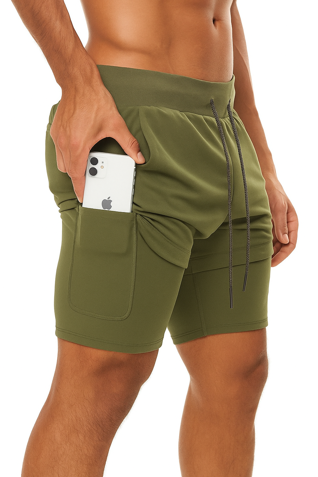 Alpha Lift "Dominion" Dual-Layer Shorts 2-in-1 Shorts | Graffiti White