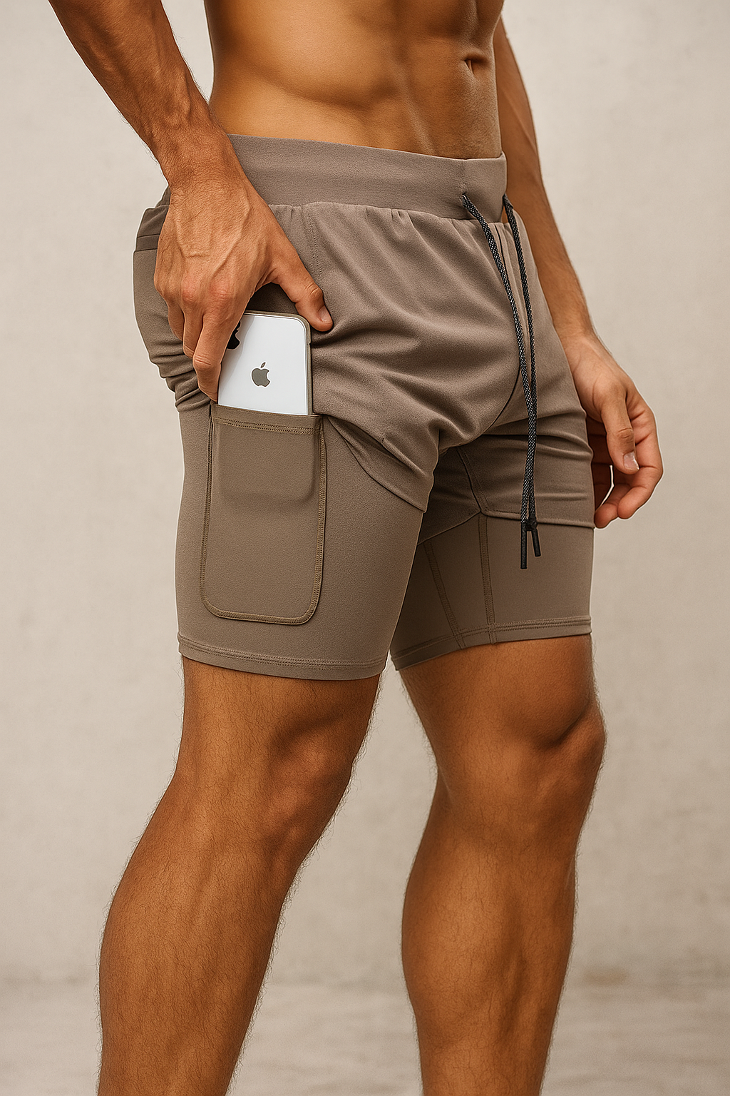 Alpha Lift "Dominion" Dual-Layer Shorts 2-in-1 Shorts | Graffiti White