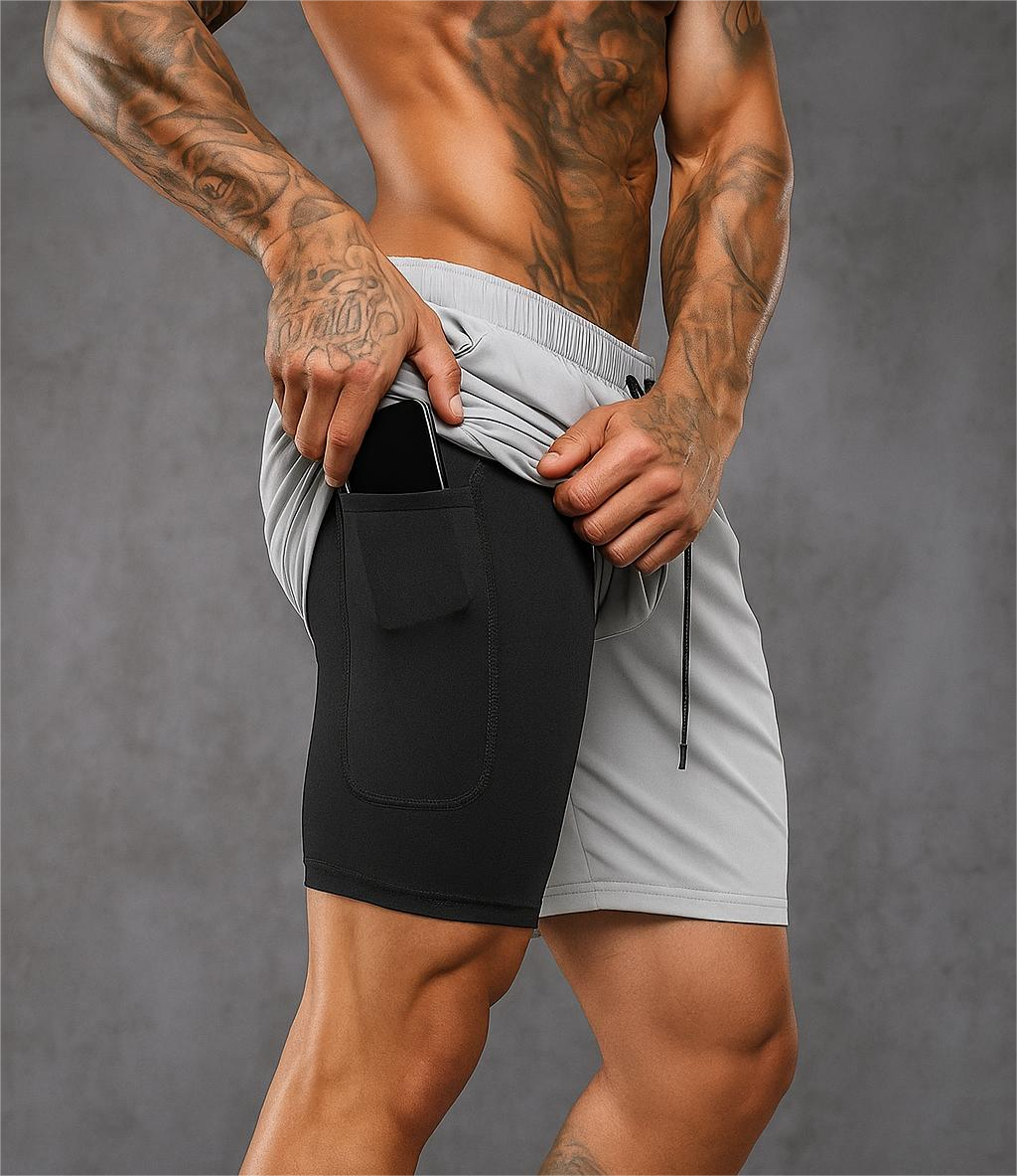 Alpha Lift Elite "Operative" 2-in-1 Shorts | Light Grey