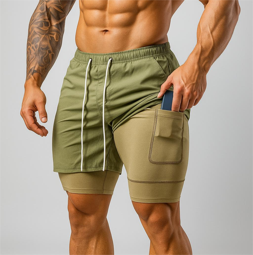 Alpha Lift "Relentless" Premium 2-in-1 Shorts | Green