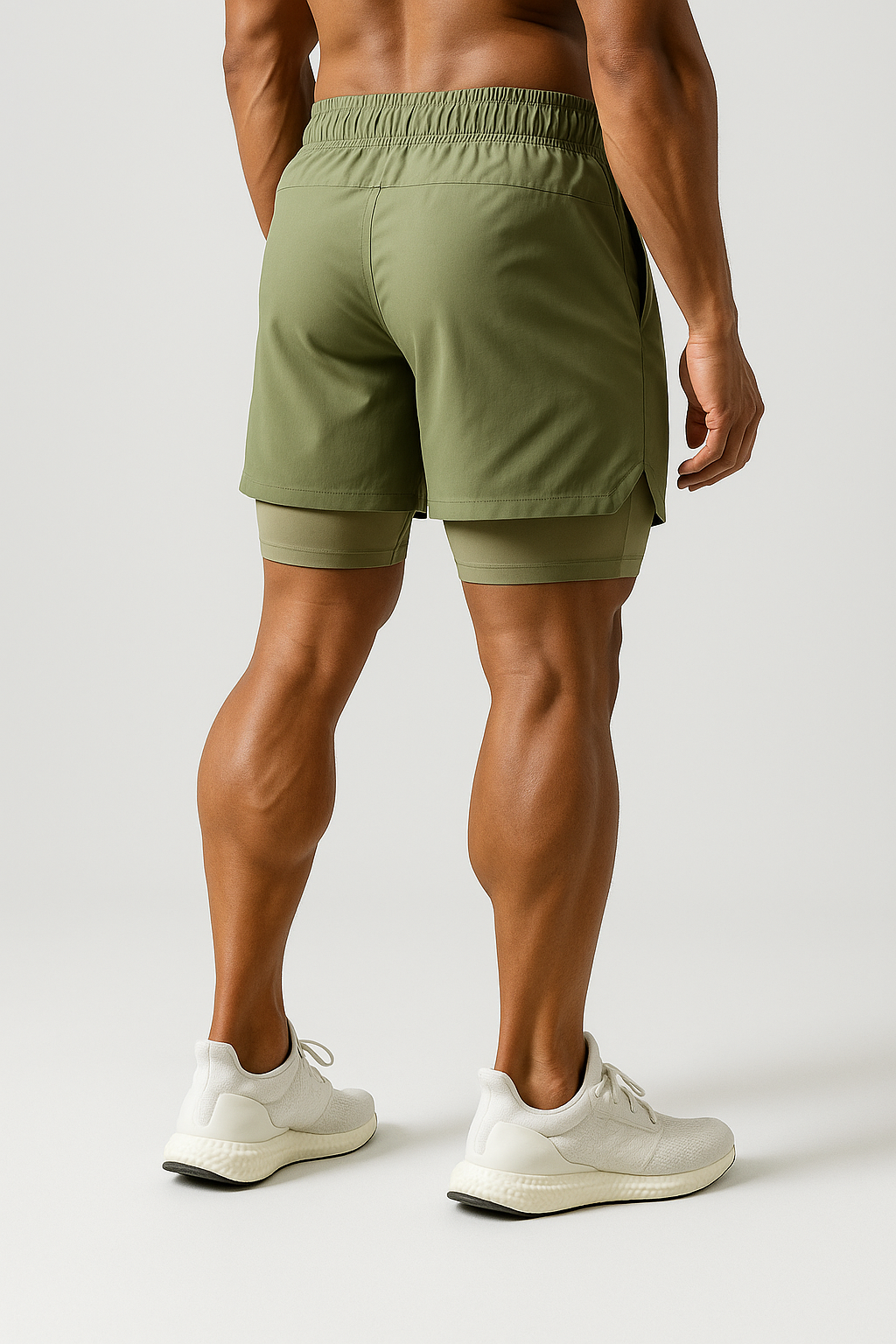 Alpha Lift "Relentless" Premium 2-in-1 Shorts | Light Gray