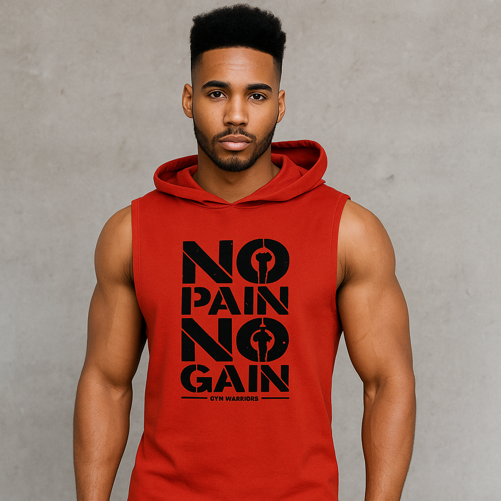 Alpha Lift "No Pain No Gain" Assorted Hooded Tank | Black