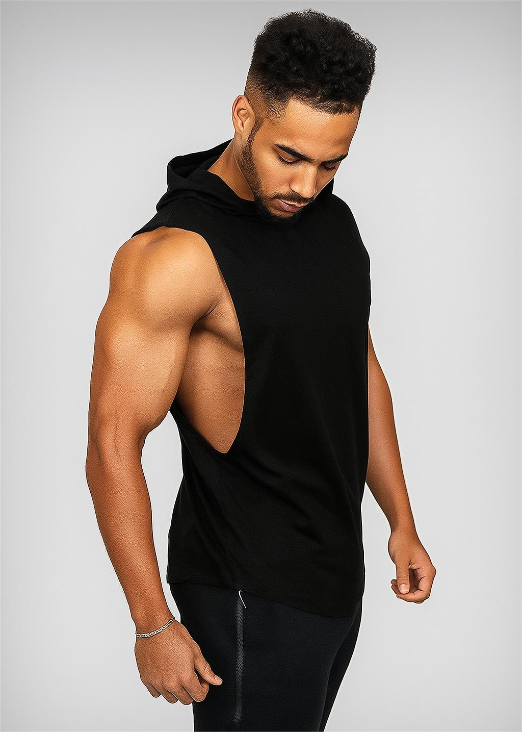 Alpha Lift "No Pain No Gain" Assorted Hooded Tank | Black