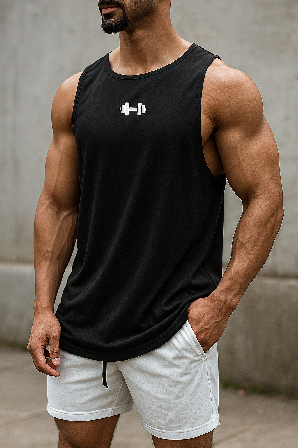 Alpha Lift "Executive" Sleeveless Vest Tank | White