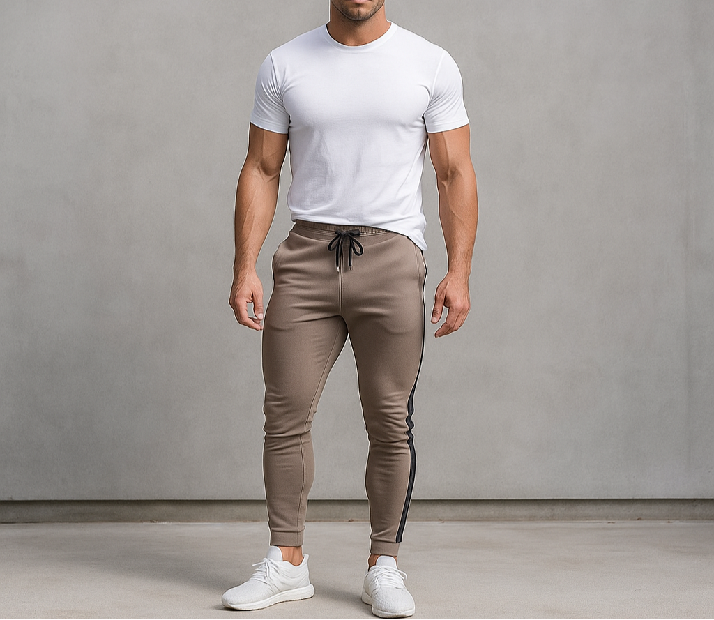 Alpha Lift Elite "Mithril" Stripe Joggers | Premium Series | Navy Blue