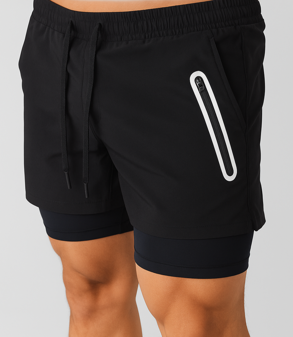 Alpha Lift Elite "Horizon" 2 in 1 Shorts | Black