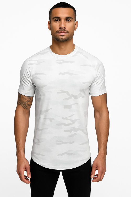 Alpha Lift Elite "Elusive" Fitted T-Shirt | Gray Camo