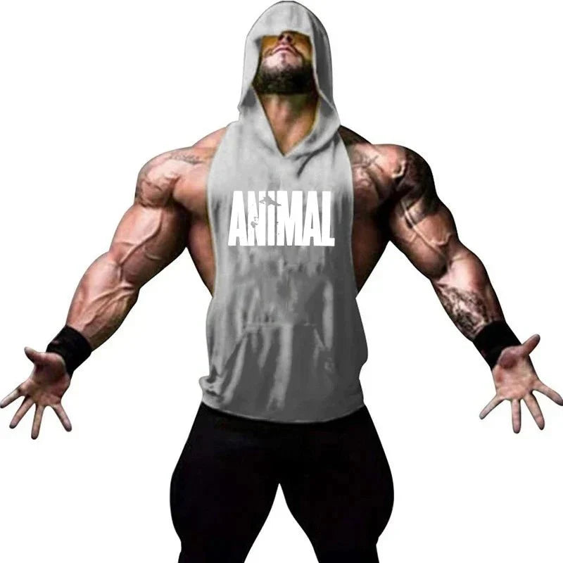 AlphaLift "Animalistic" Assorted Hooded Tank | Gray - Official AlphaLift Fit
