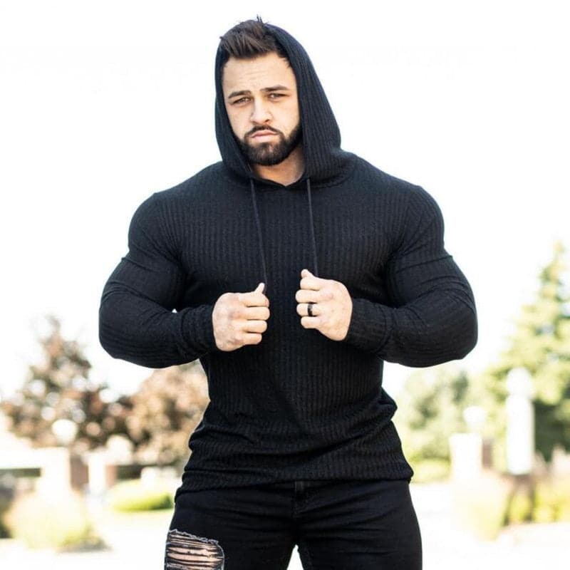 AlphaLift "Brickell" Cooldown Gym Hoodie | Black - Official AlphaLift Fit