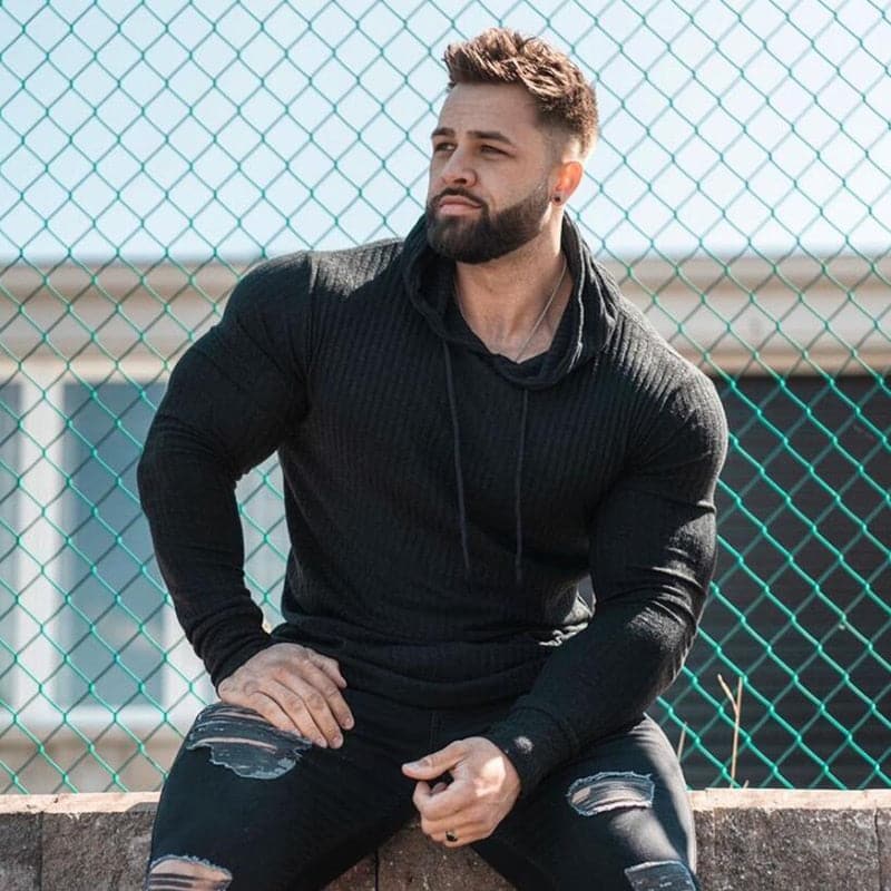 AlphaLift "Brickell" Cooldown Gym Hoodie | Black - Official AlphaLift Fit