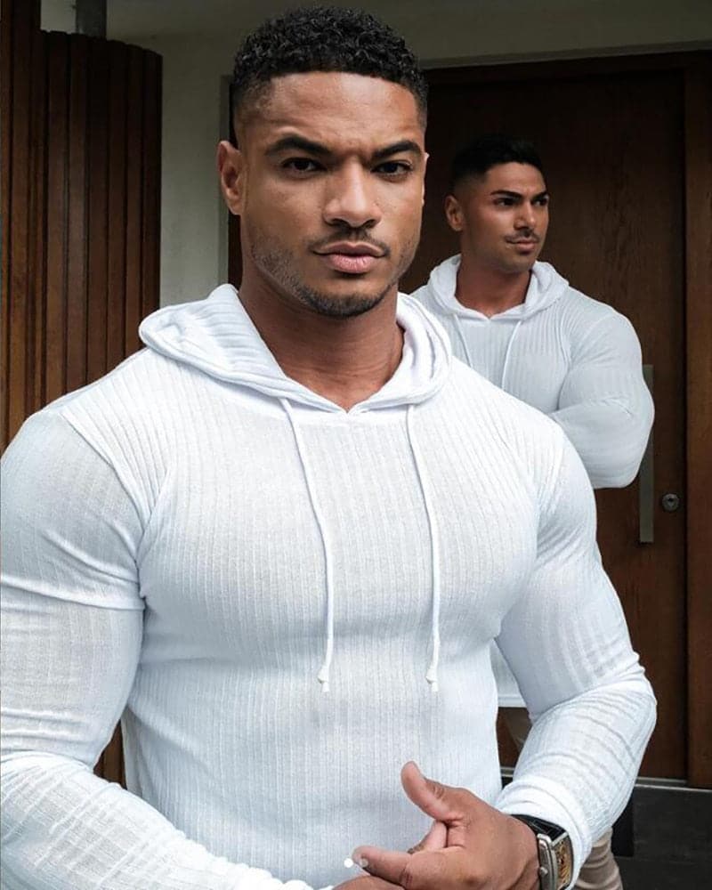 AlphaLift "Brickell" Cooldown Gym Hoodie | White - Official AlphaLift Fit