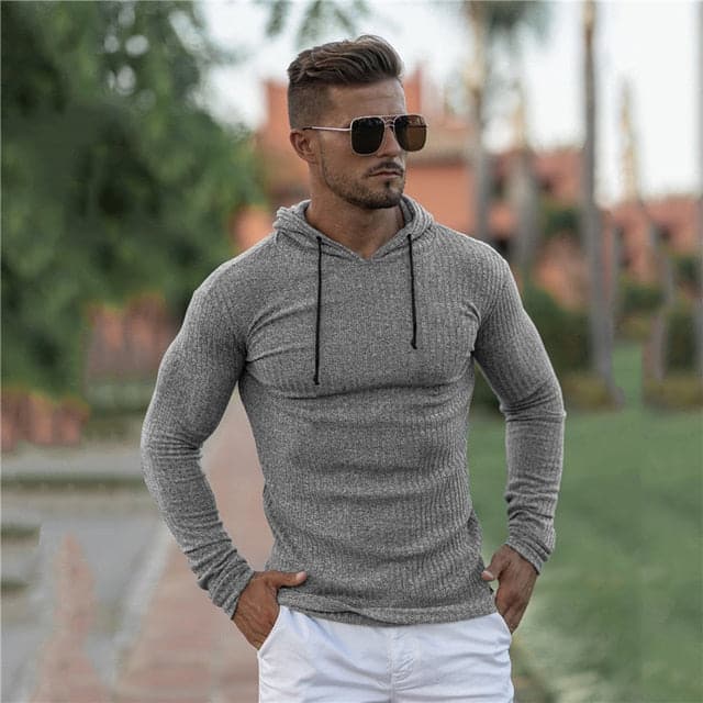 AlphaLift "Dallas" Knit Fitted Hoodie | Gray - Official AlphaLift Fit