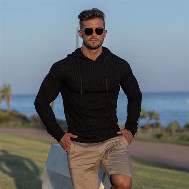 AlphaLift "Dallas" Knit Fitted Hoodie | Gray - Official AlphaLift Fit