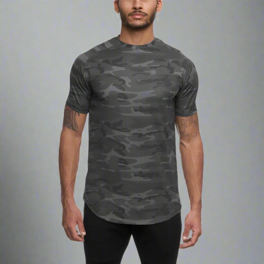 AlphaLift Elite "Elusive" Fitted T-Shirt | Gray Camo - Official AlphaLift Fit