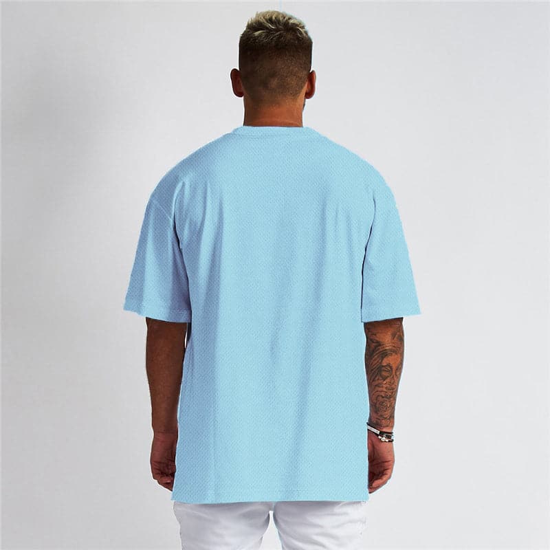 AlphaLift Elite "Focus" Oversized Tee | Blue - Official AlphaLift Fit