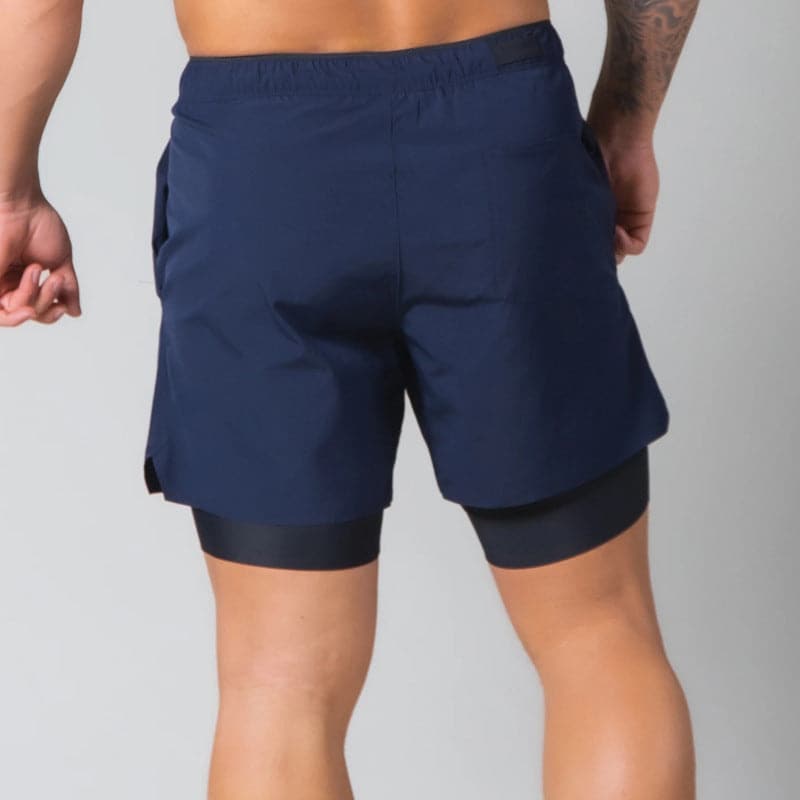 AlphaLift Elite "Horizon" 2 in 1 Shorts | Navy - Official AlphaLift Fit