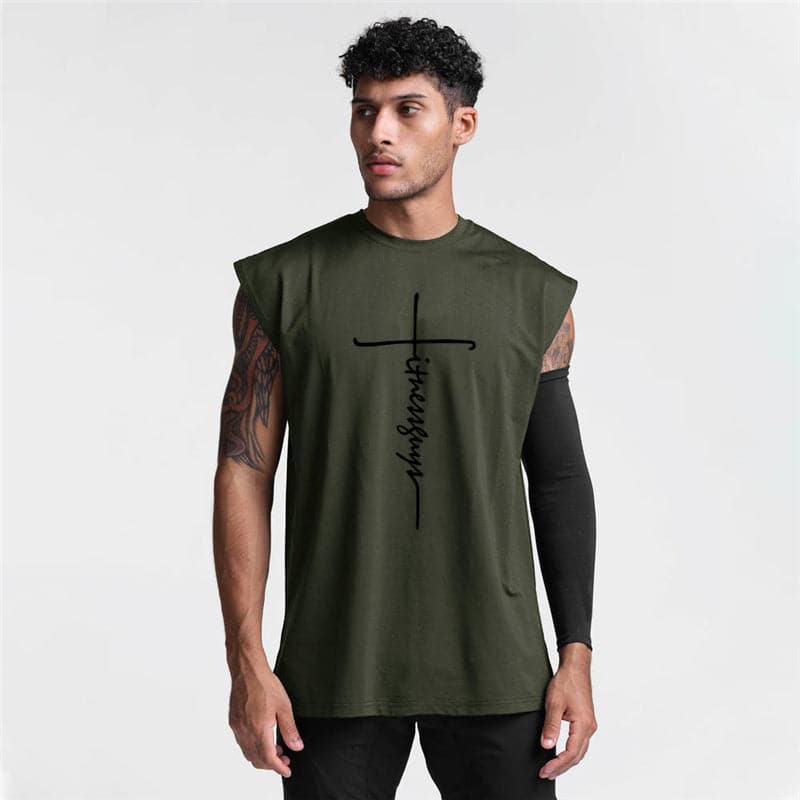 AlphaLift Elite "Juggernaut" Sleeveless Tank | Army Green - Official AlphaLift Fit