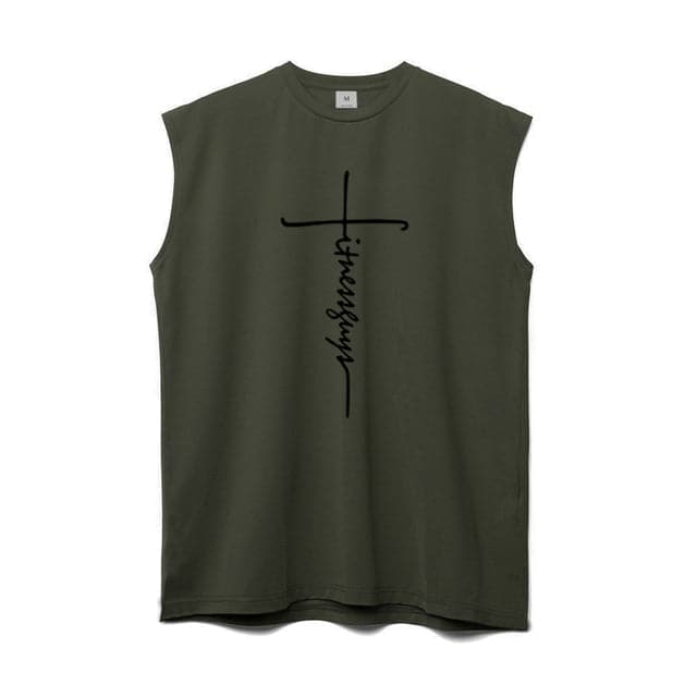 AlphaLift Elite "Juggernaut" Sleeveless Tank | Army Green - Official AlphaLift Fit