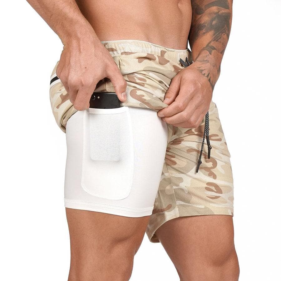 AlphaLift Elite "Operative" 2-in-1 Shorts | Desert Camo - Official AlphaLift Fit