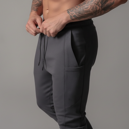 AlphaLift "Juggernaut" | Premium Lifting Series | Tapered Tech Joggers | Elusive Gray - Official AlphaLift Fit