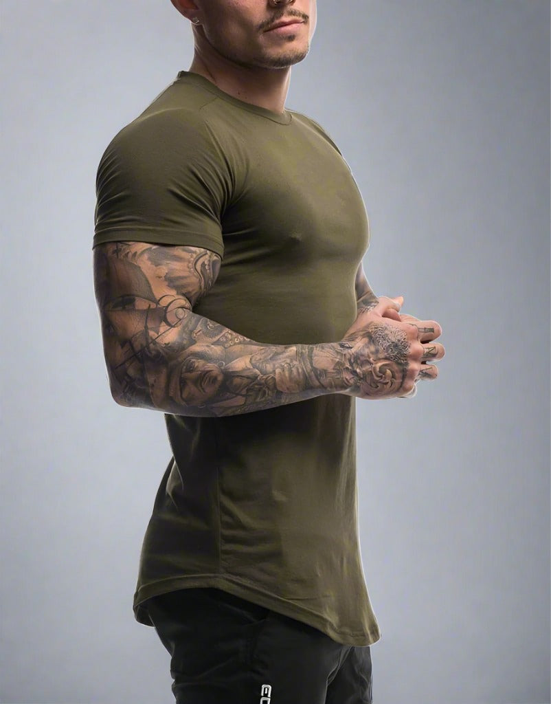AlphaLift "Showtime" Fitted Tee | Army - Official AlphaLift Fit