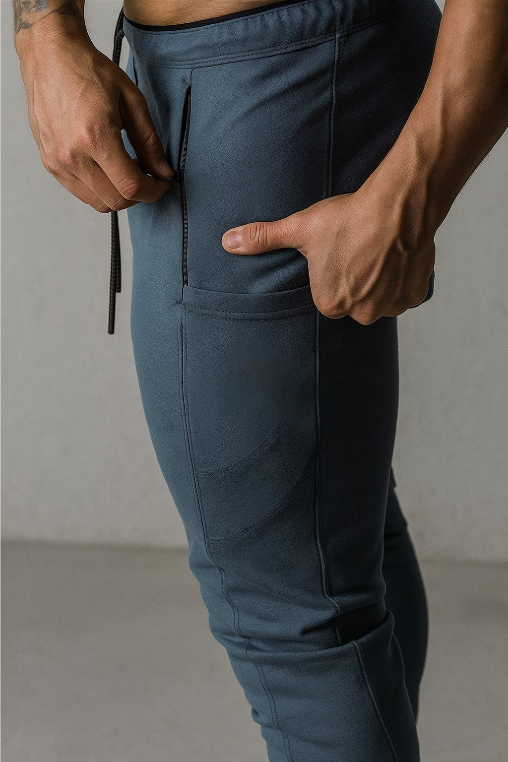 Alpha Lift "Apex Tech" | Premium Lifting Series | Tapered Tech Joggers | Blue